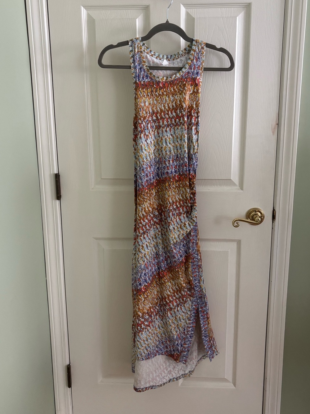 Sleeveless Multicolor Knit Midi Dress